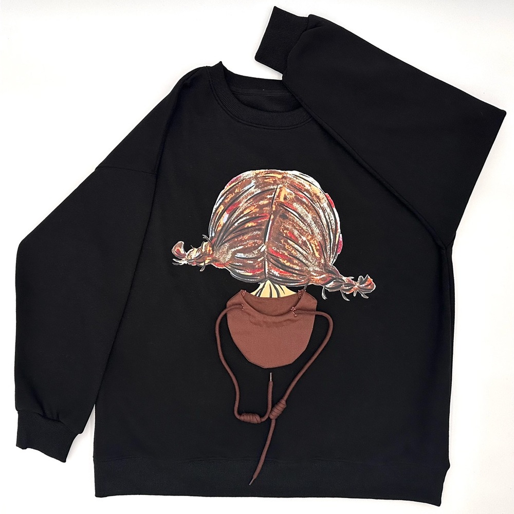 Sweatshirt Girl One Size Black Valentine Day Gift Cute